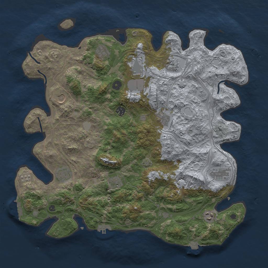 Rust Map: Procedural Map, Size: 4250, Seed: 1765555539, 19 Monuments