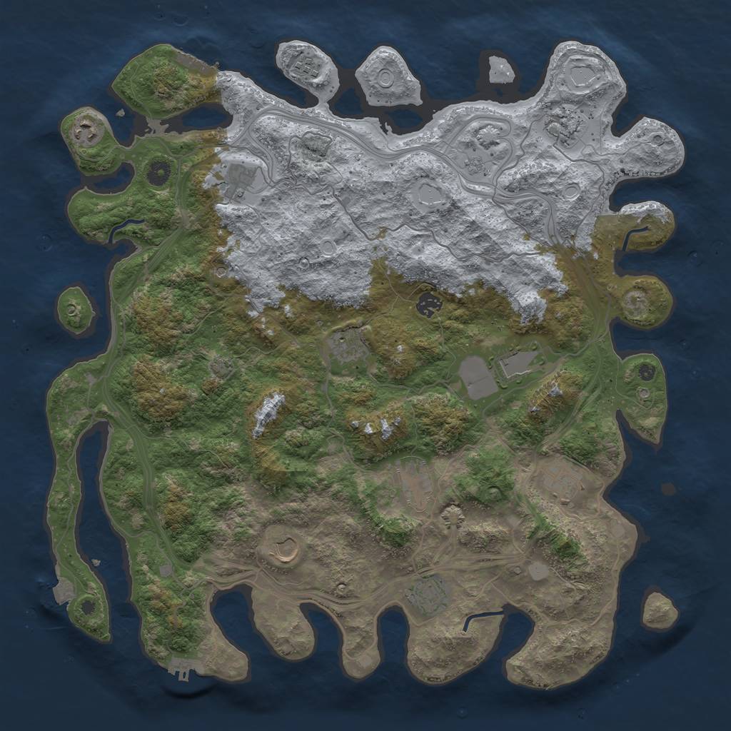 Rust Map: Procedural Map, Size: 4500, Seed: 937654097, 19 Monuments
