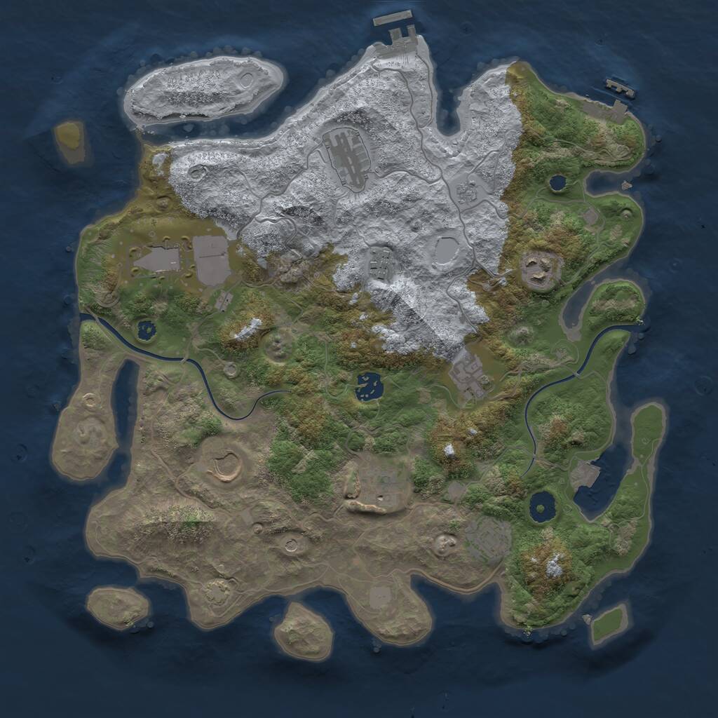 Rust Map: Procedural Map, Size: 3700, Seed: 272307650, 15 Monuments