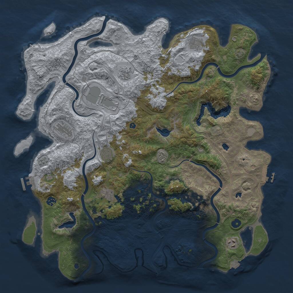 Rust Map: Procedural Map, Size: 4750, Seed: 100996708, 16 Monuments