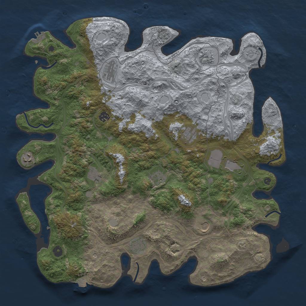 Rust Map: Procedural Map, Size: 4510, Seed: 122, 18 Monuments