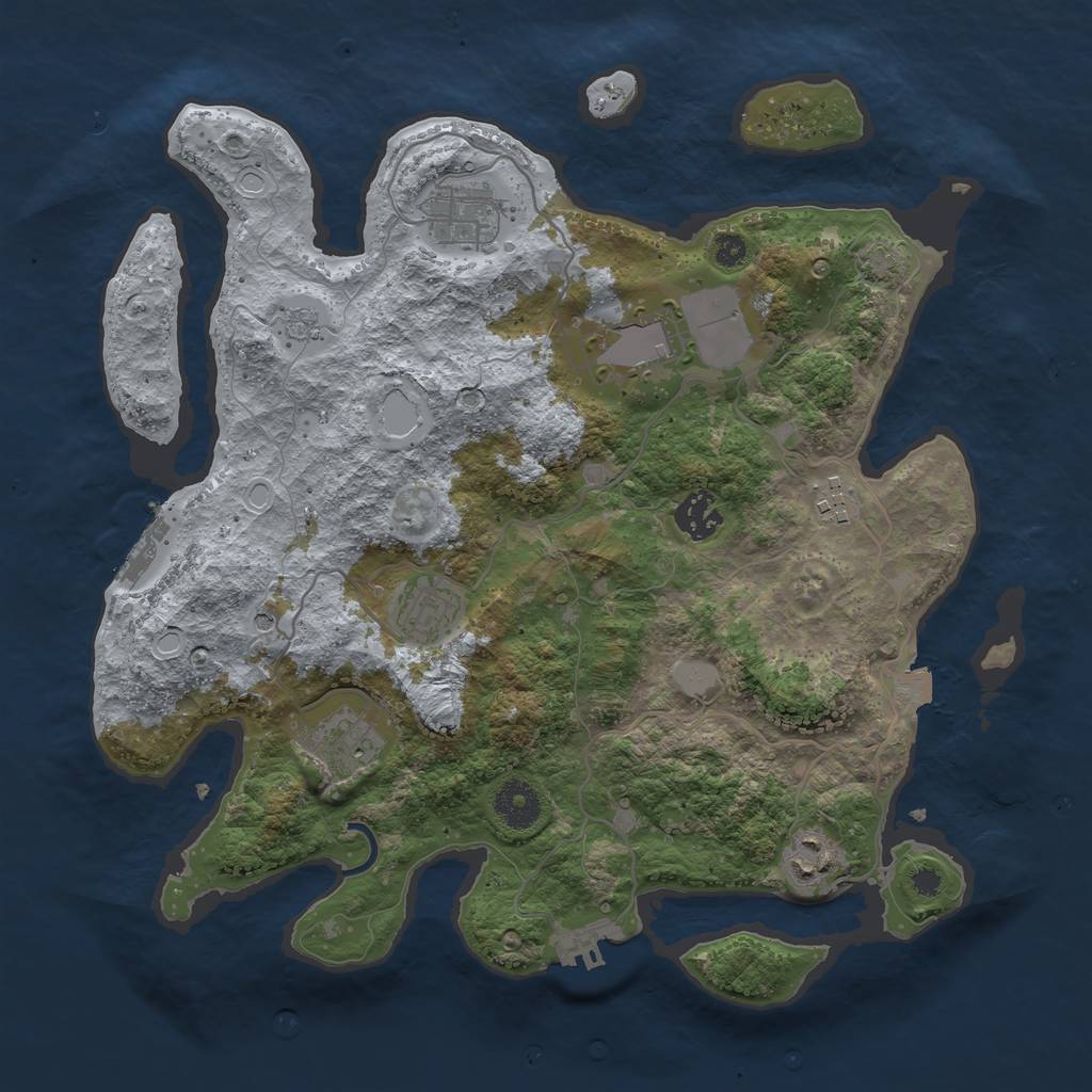 Rust Map: Procedural Map, Size: 3500, Seed: 89622859, 15 Monuments