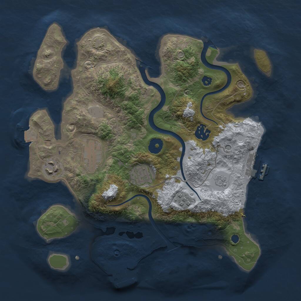 Rust Map: Procedural Map, Size: 3000, Seed: 508694085, 11 Monuments