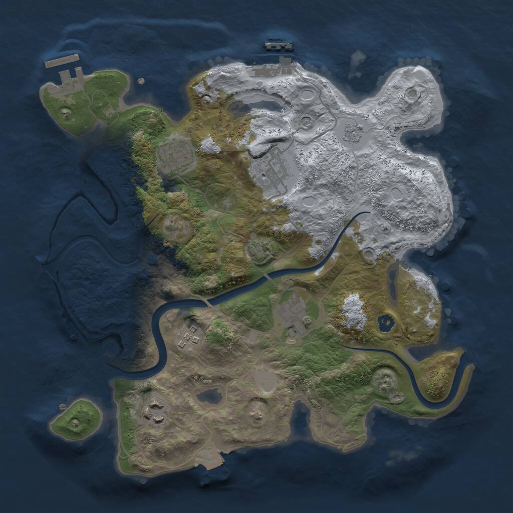 Rust Map: Procedural Map, Size: 3000, Seed: 1502332573, 11 Monuments