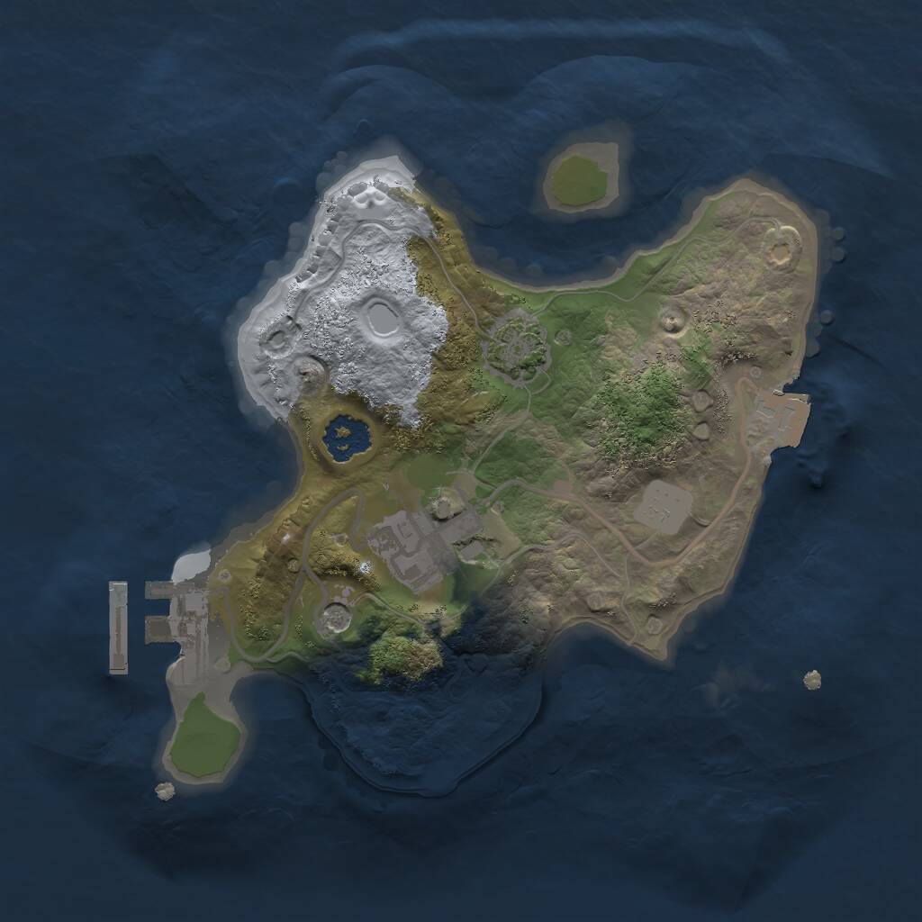 Rust Map: Procedural Map, Size: 2000, Seed: 84646, 5 Monuments