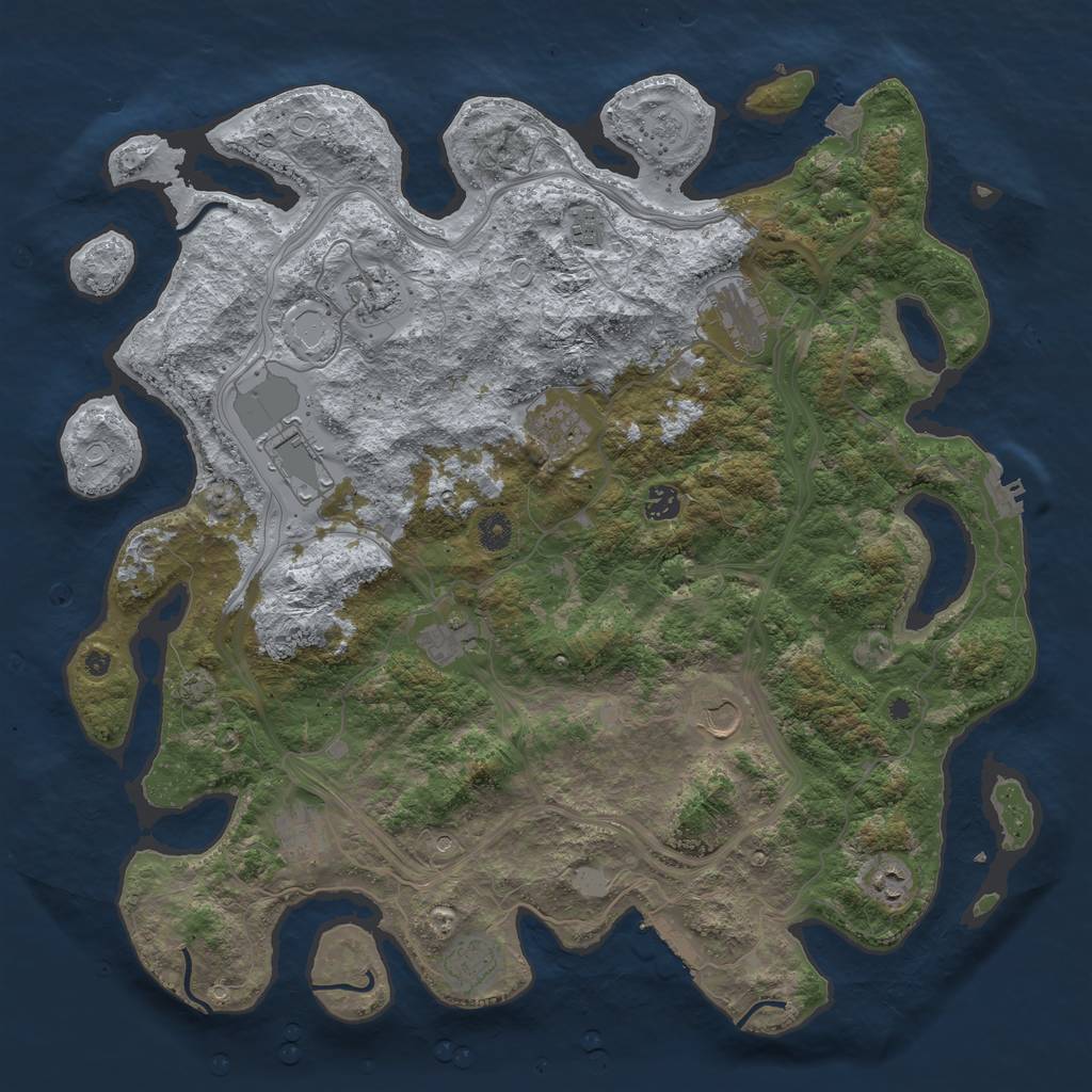 Rust Map: Procedural Map, Size: 4500, Seed: 61436, 19 Monuments