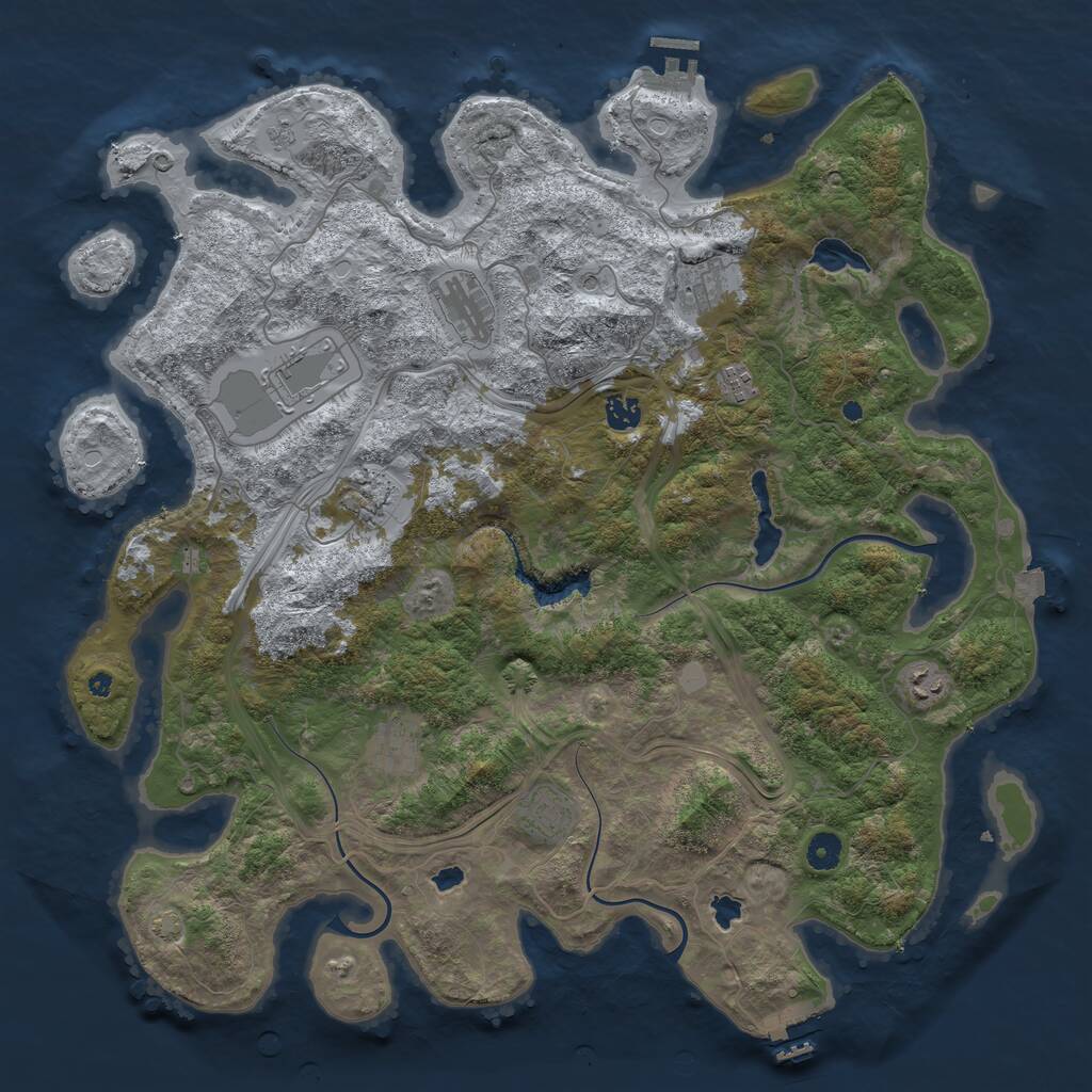 Rust Map: Procedural Map, Size: 4500, Seed: 61436, 15 Monuments