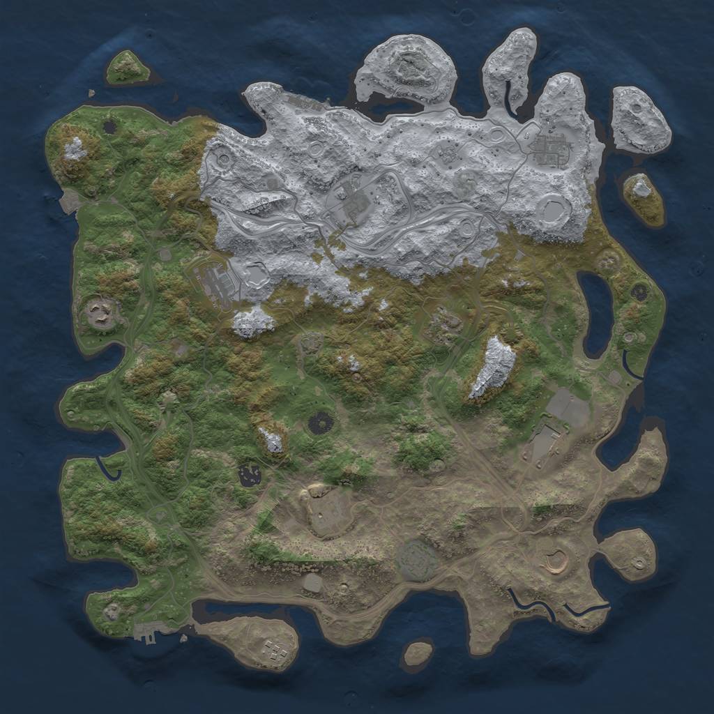 Rust Map: Procedural Map, Size: 4500, Seed: 634, 19 Monuments