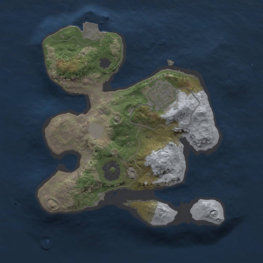 Rust Map: Procedural Map, Size: 2000, Seed: 6781, 4 Monuments