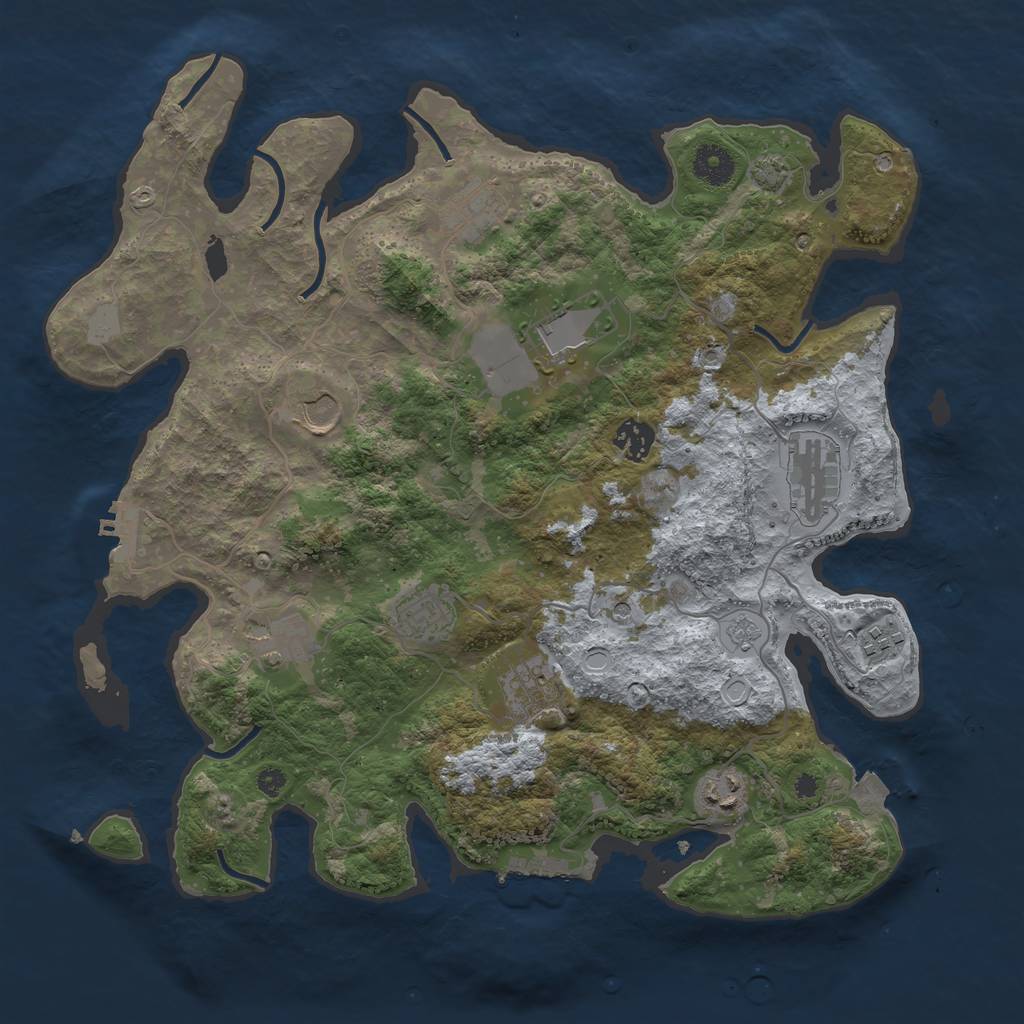 Rust Map: Procedural Map, Size: 3750, Seed: 547027905, 18 Monuments