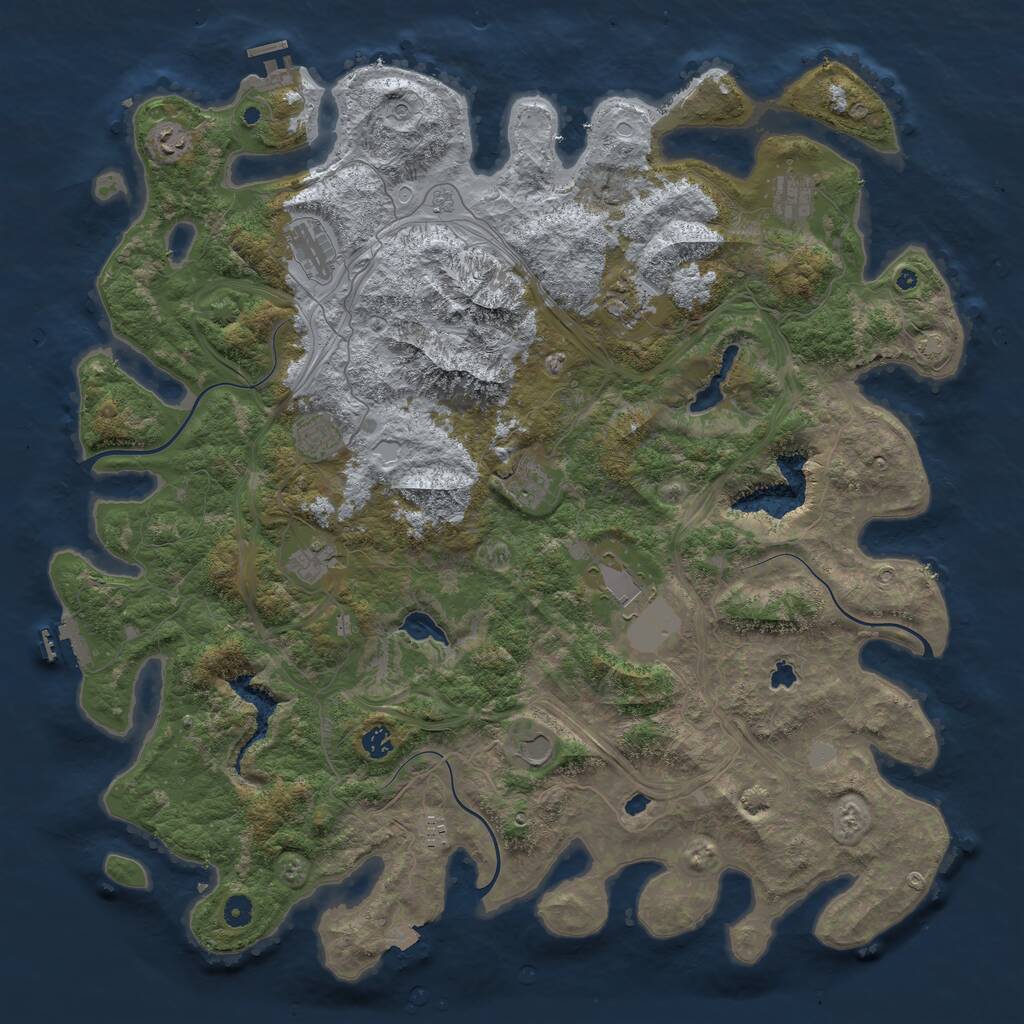 Rust Map: Procedural Map, Size: 5000, Seed: 699669, 17 Monuments