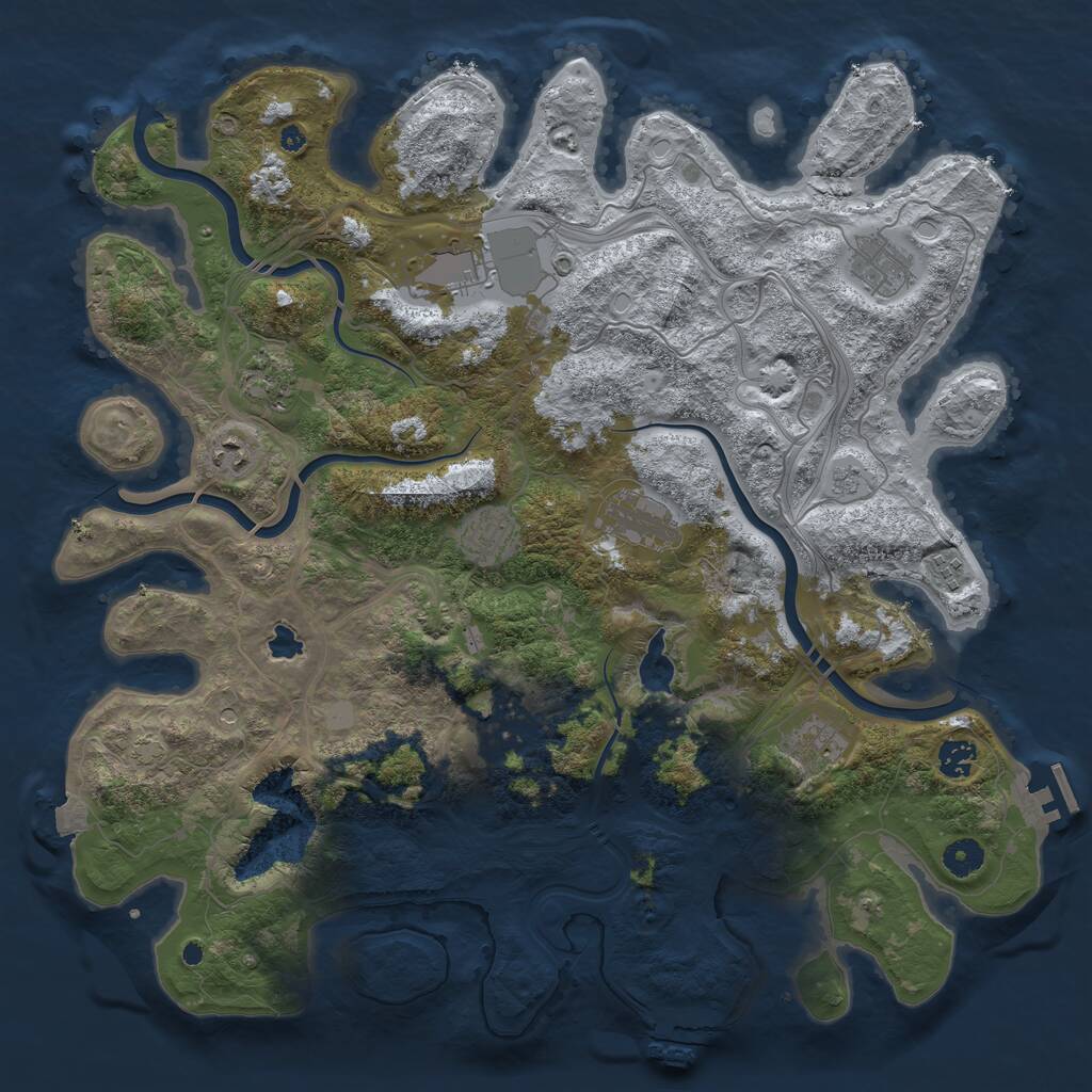Rust Map: Procedural Map, Size: 4250, Seed: 125050118, 16 Monuments