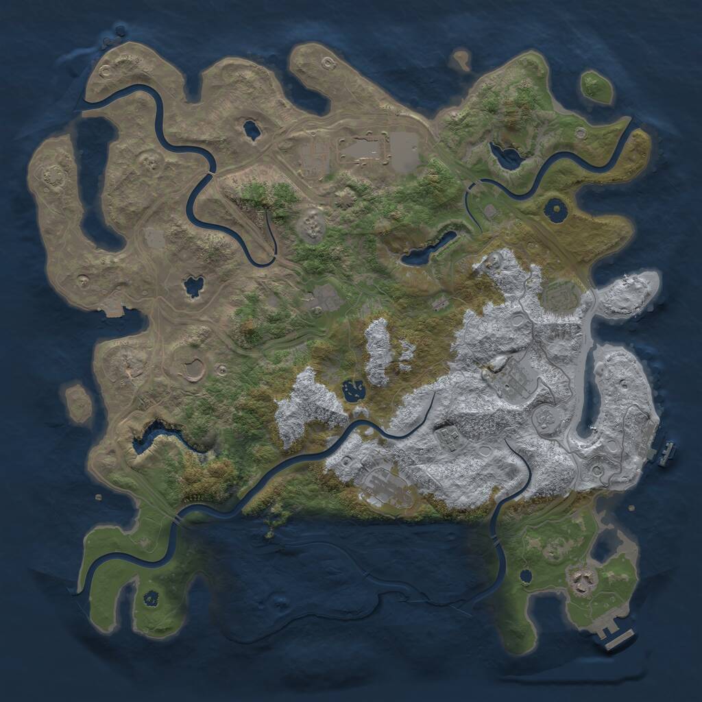 Rust Map: Procedural Map, Size: 4500, Seed: 880118500, 16 Monuments