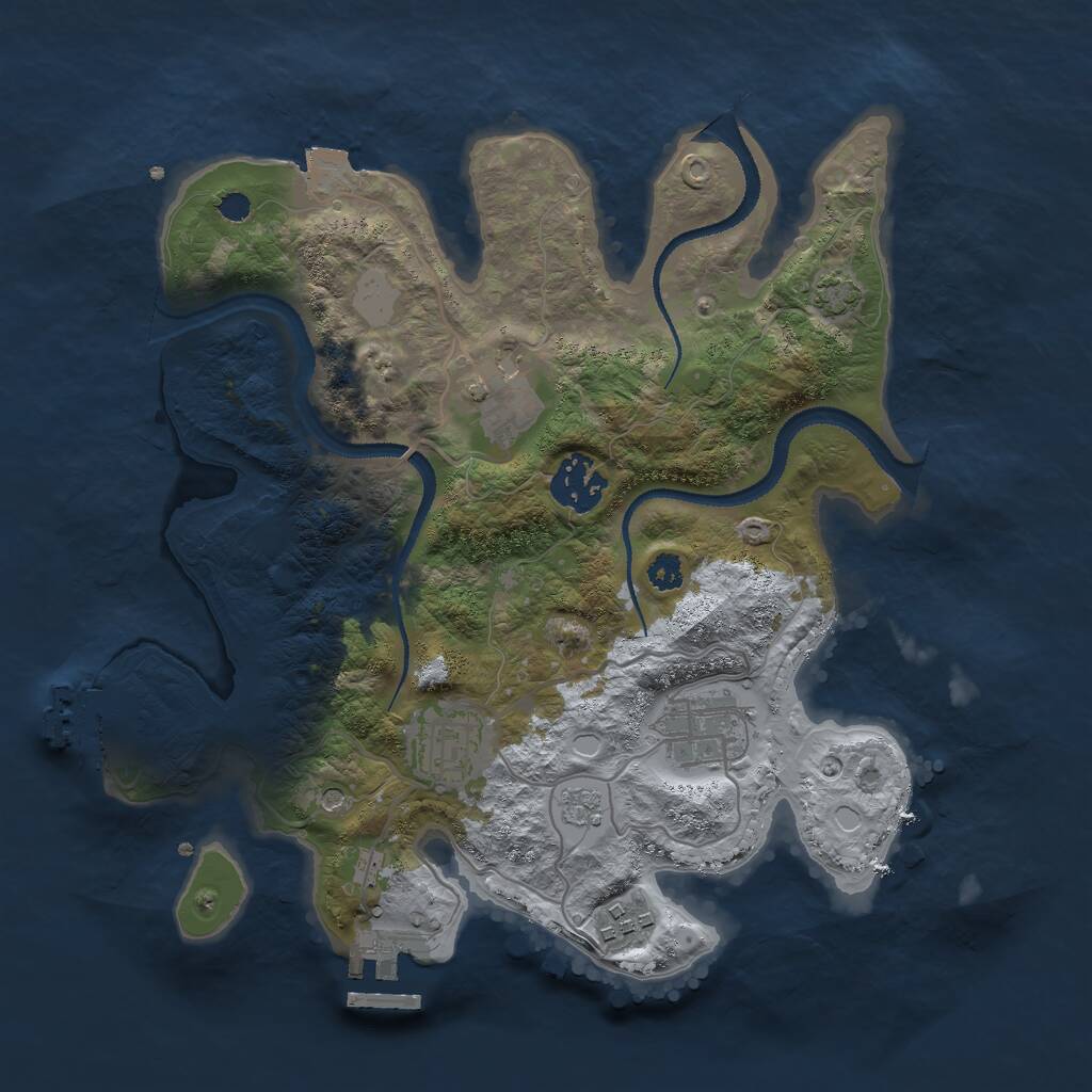 Rust Map: Procedural Map, Size: 3000, Seed: 18561, 11 Monuments