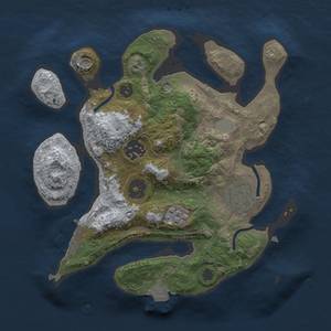 Thumbnail Rust Map: Procedural Map, Size: 2500, Seed: 144771711, 7 Monuments