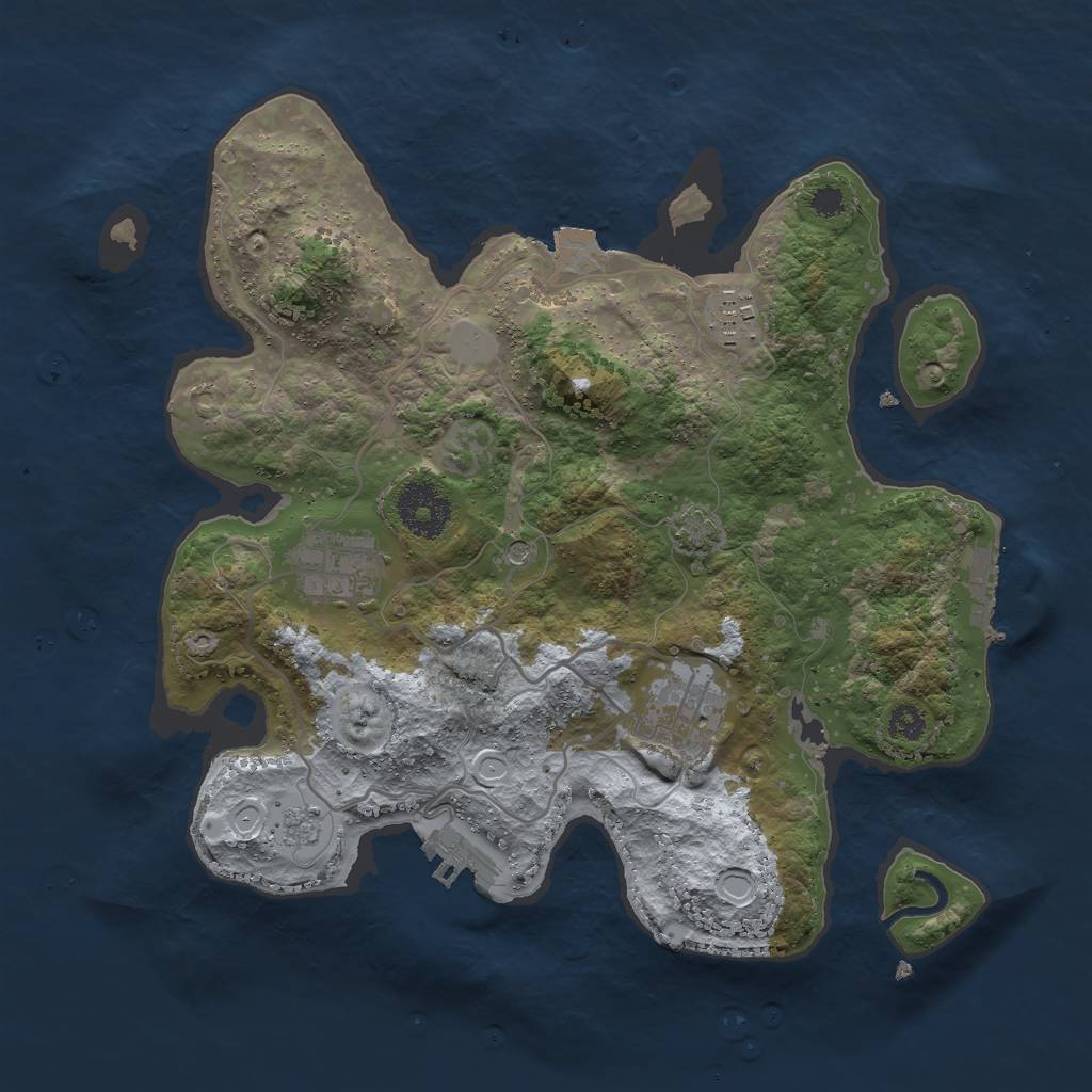 Rust Map: Procedural Map, Size: 3000, Seed: 19372846, 11 Monuments
