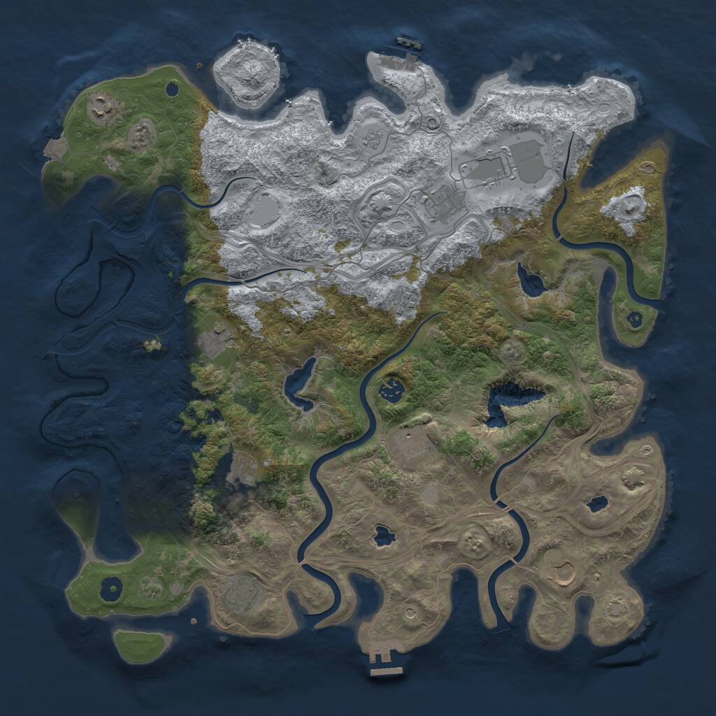 Rust Map: Procedural Map, Size: 4500, Seed: 2023120701, 16 Monuments