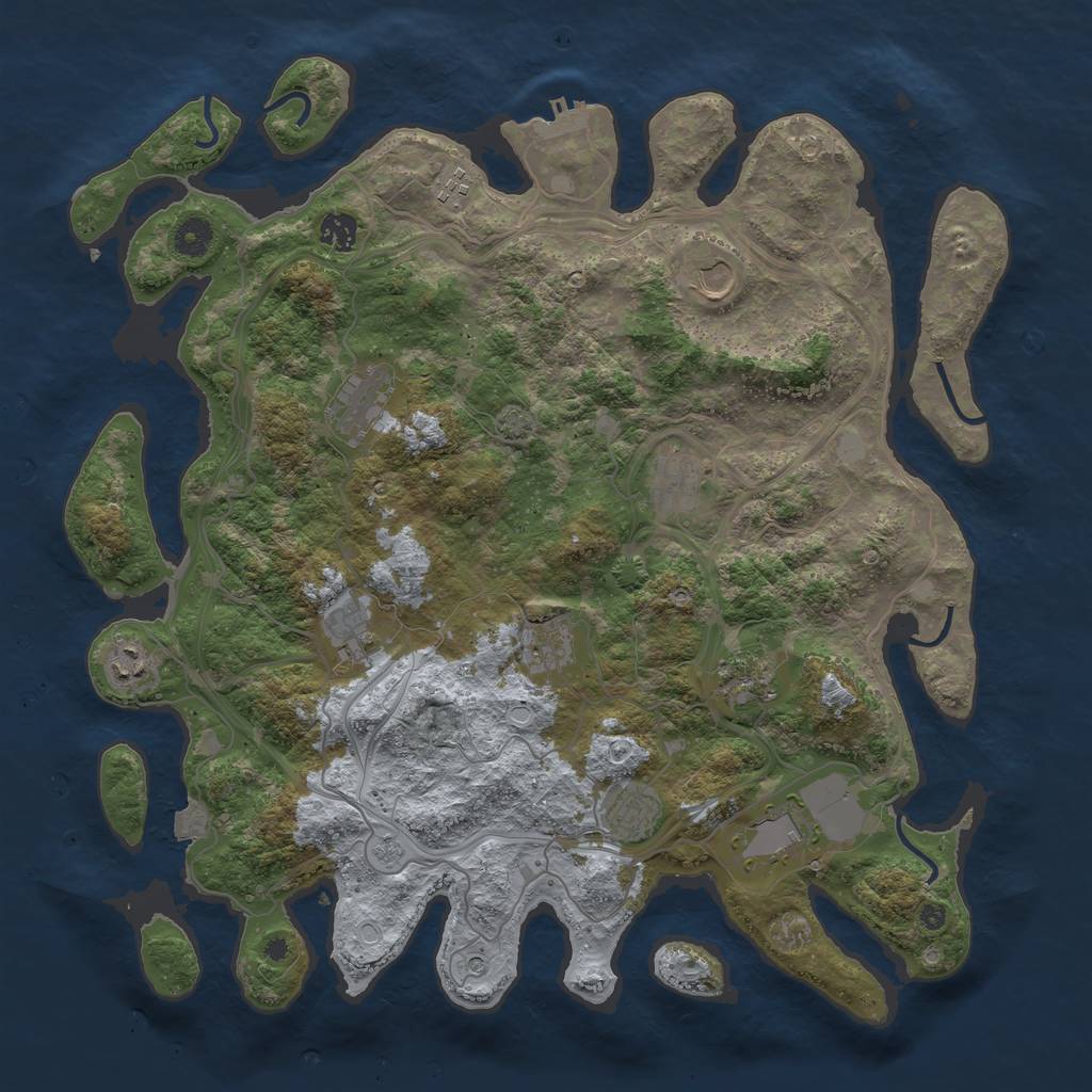 Rust Map: Procedural Map, Size: 4250, Seed: 94611908, 18 Monuments