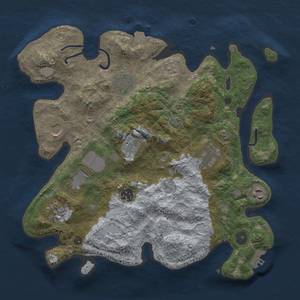 Thumbnail Rust Map: Procedural Map, Size: 3500, Seed: 1845291597, 16 Monuments