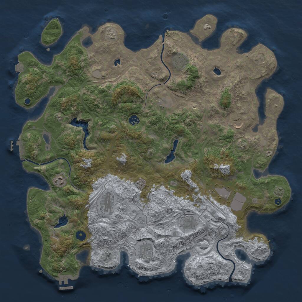Rust Map: Procedural Map, Size: 4500, Seed: 306519536, 16 Monuments