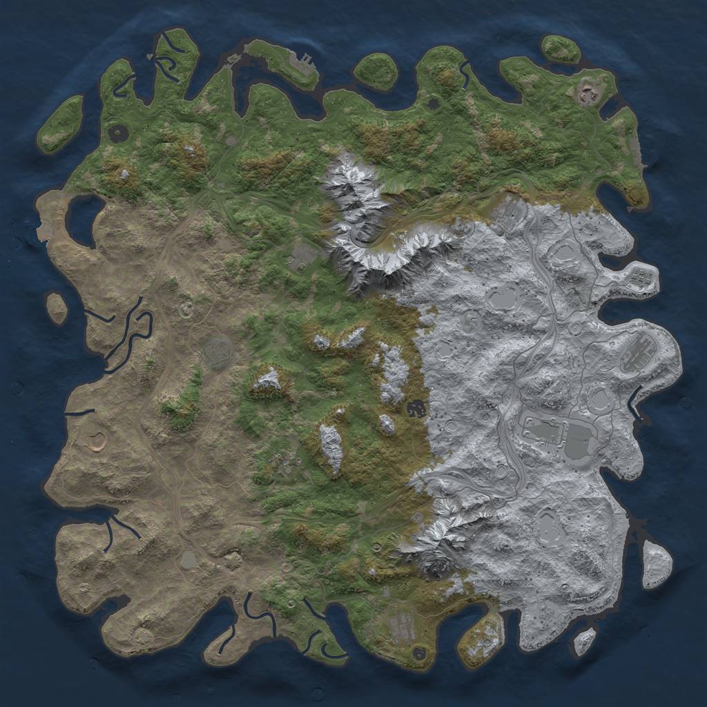 Rust Map: Procedural Map, Size: 5500, Seed: 948473738, 19 Monuments