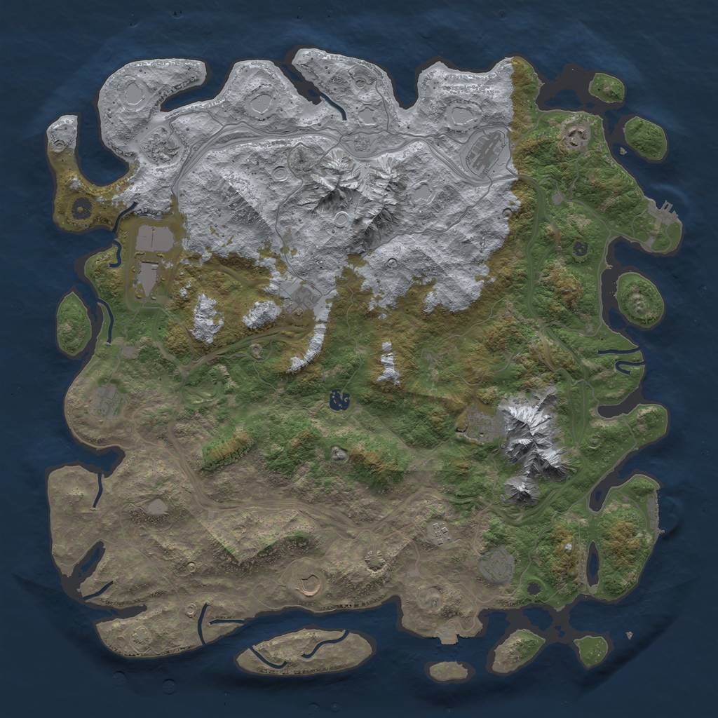 Rust Map: Procedural Map, Size: 5000, Seed: 27628760, 19 Monuments