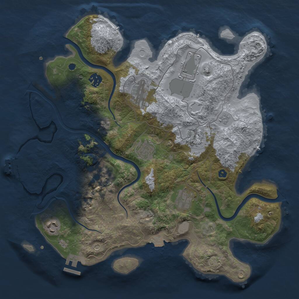 Rust Map: Procedural Map, Size: 3500, Seed: 1879145, 15 Monuments
