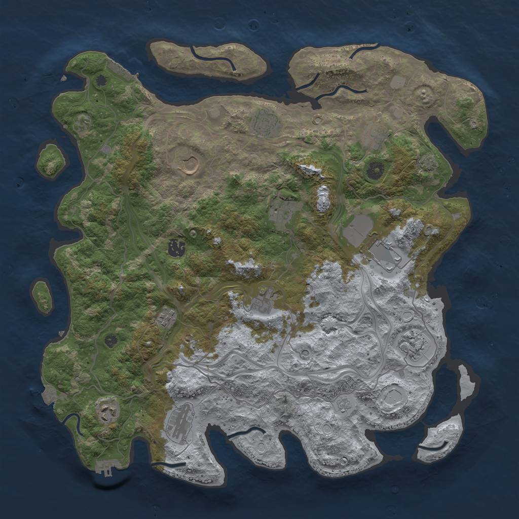 Rust Map: Procedural Map, Size: 4300, Seed: 2032400512, 19 Monuments