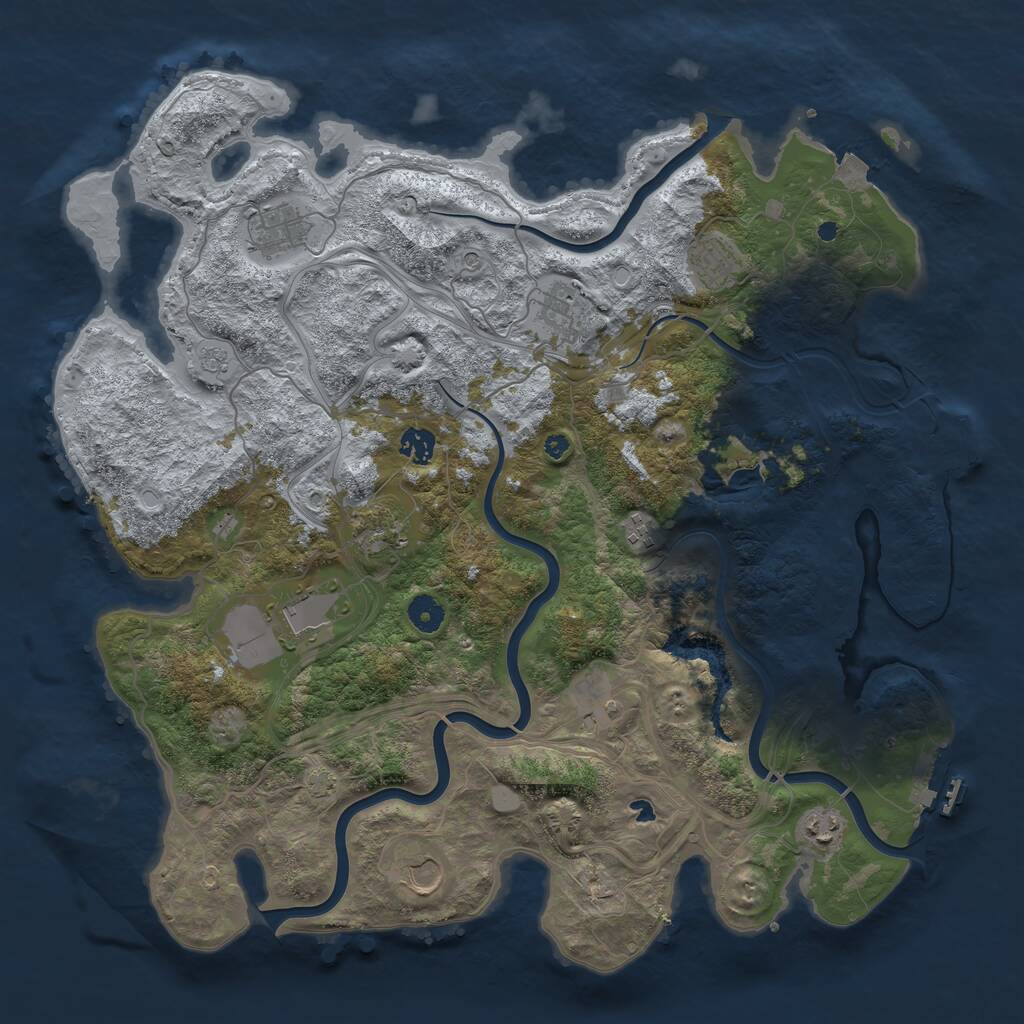 Rust Map: Procedural Map, Size: 4250, Seed: 74661, 16 Monuments