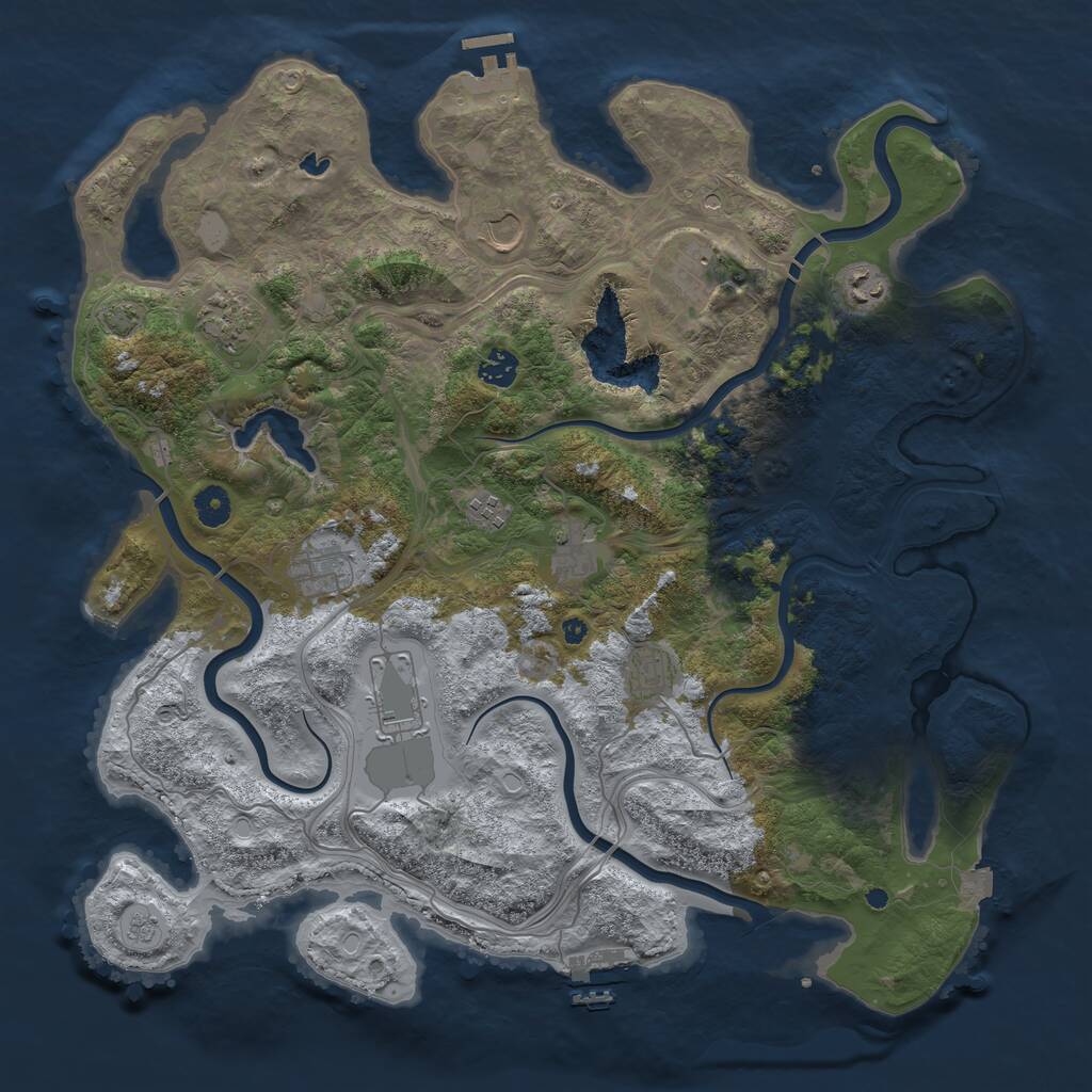 Rust Map: Procedural Map, Size: 4250, Seed: 2131527877, 16 Monuments