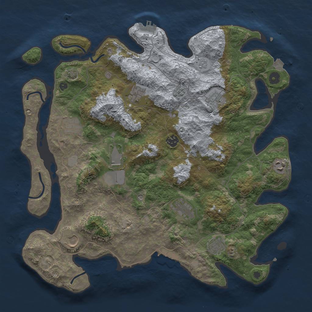 Rust Map: Procedural Map, Size: 4000, Seed: 611105112, 18 Monuments