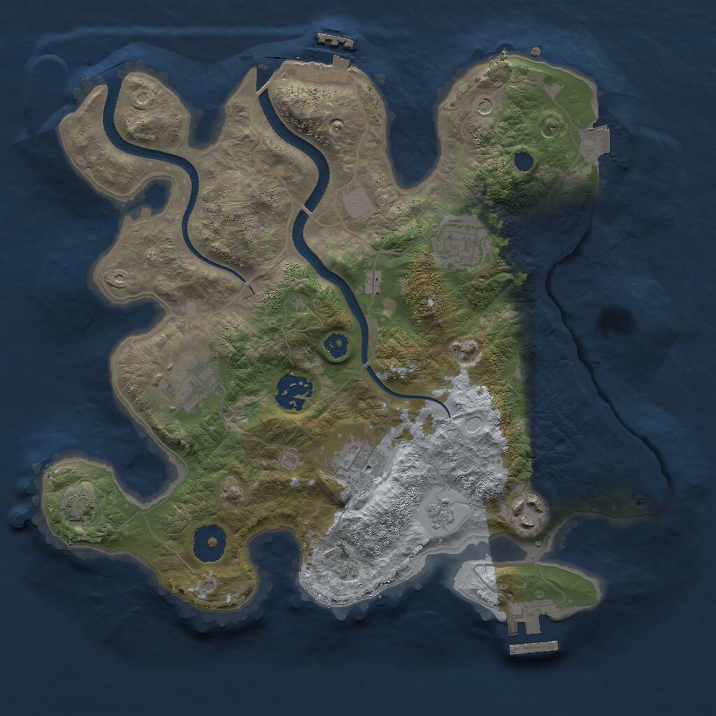 Rust Map: Procedural Map, Size: 3000, Seed: 18669, 11 Monuments