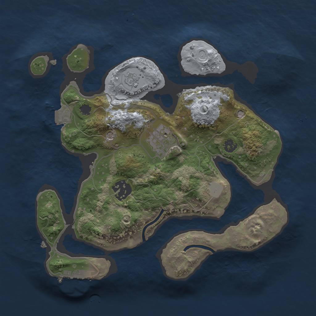 Rust Map: Procedural Map, Size: 2500, Seed: 52923978, 8 Monuments
