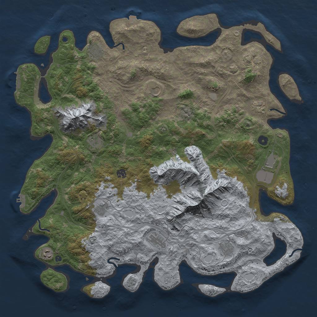 Rust Map: Procedural Map, Size: 5000, Seed: 104839127, 19 Monuments
