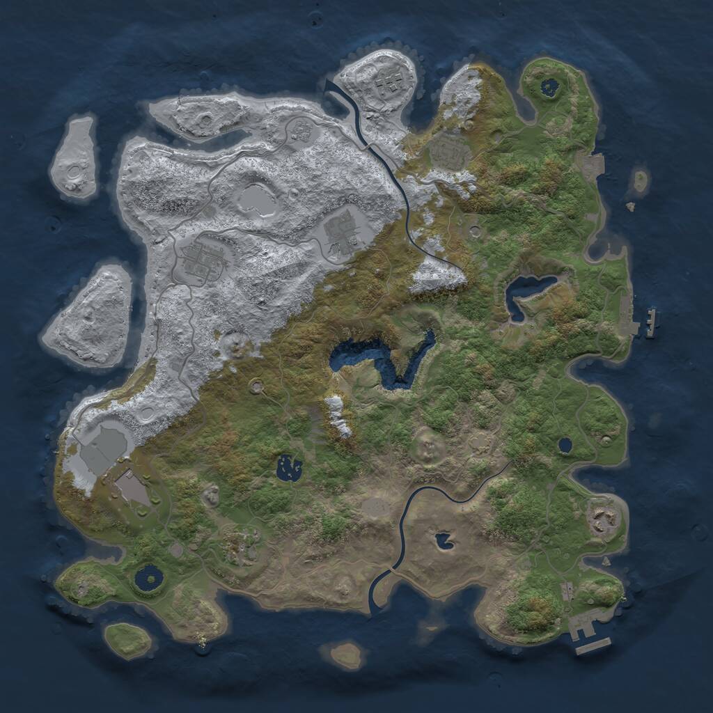 Rust Map: Procedural Map, Size: 4000, Seed: 3056, 14 Monuments