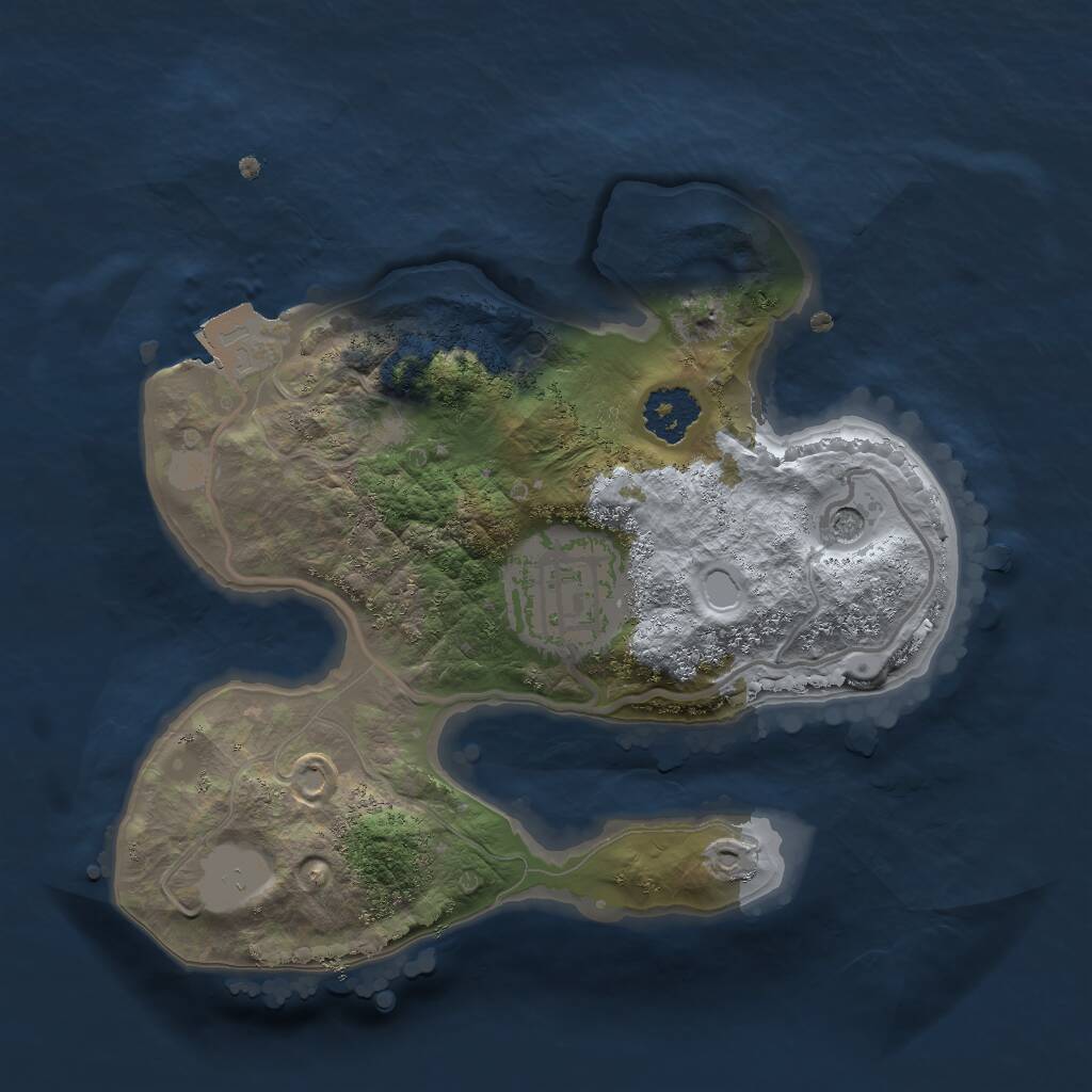 Rust Map: Procedural Map, Size: 2000, Seed: 1504139713, 3 Monuments
