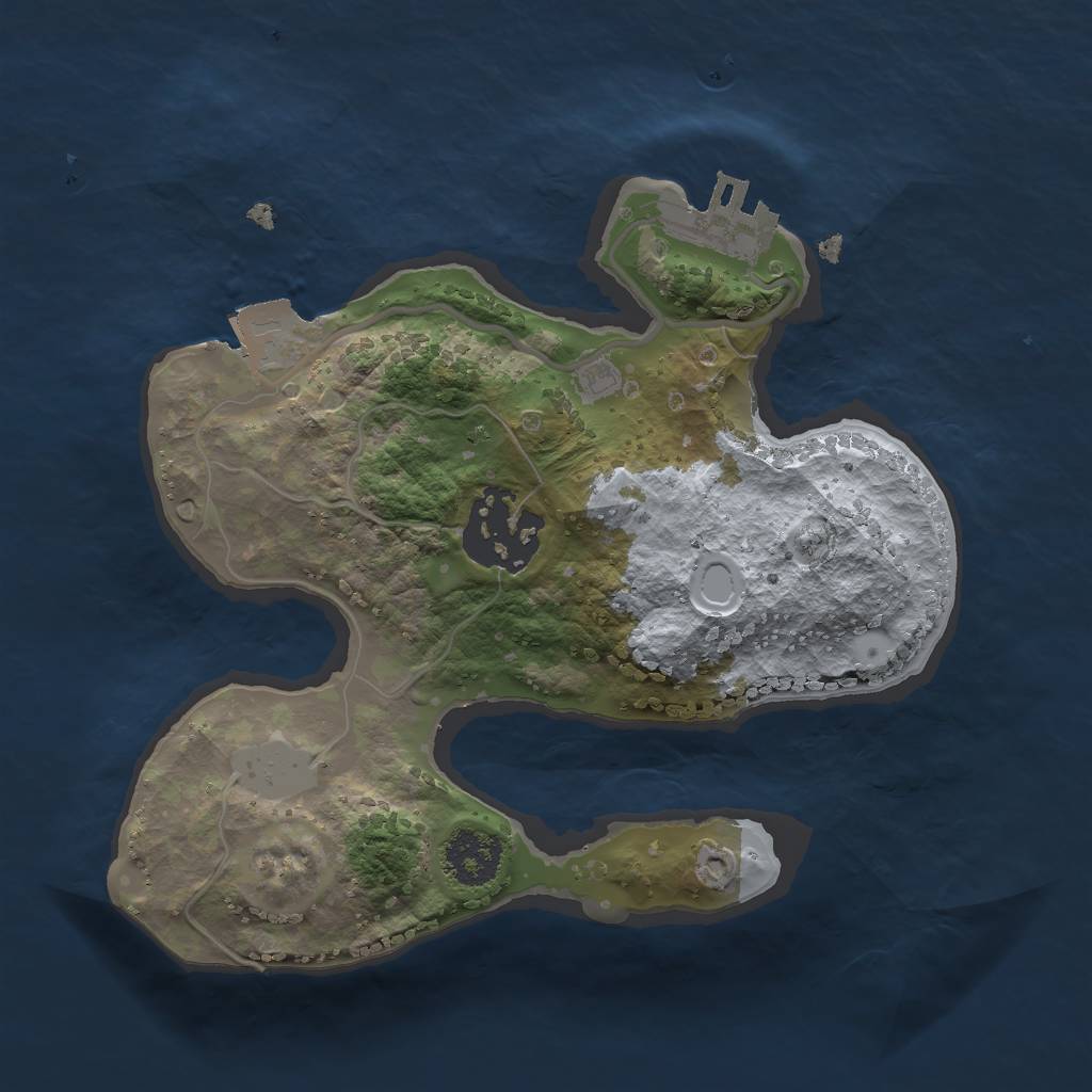 Rust Map: Procedural Map, Size: 2000, Seed: 1504139713, 5 Monuments