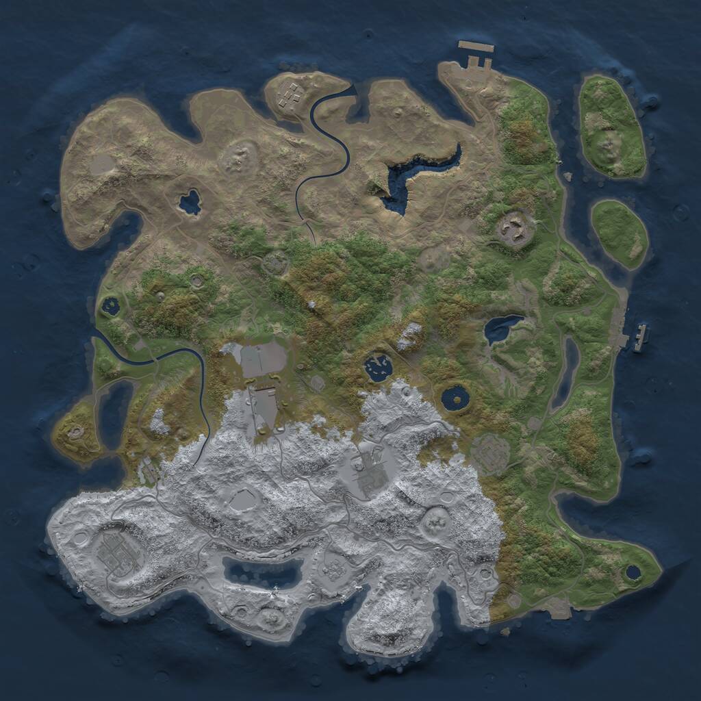 Rust Map: Procedural Map, Size: 4000, Seed: 325912065, 13 Monuments
