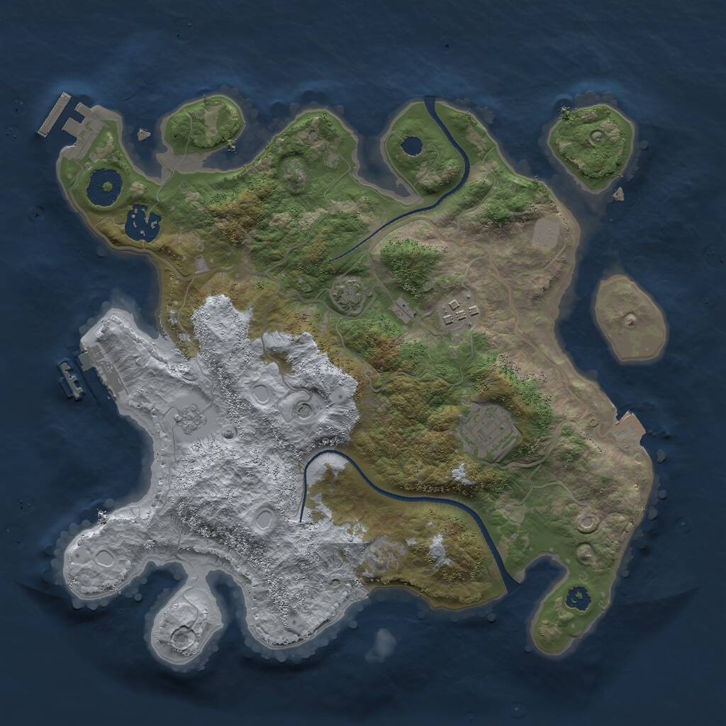 Rust Map: Procedural Map, Size: 3000, Seed: 996273785, 9 Monuments
