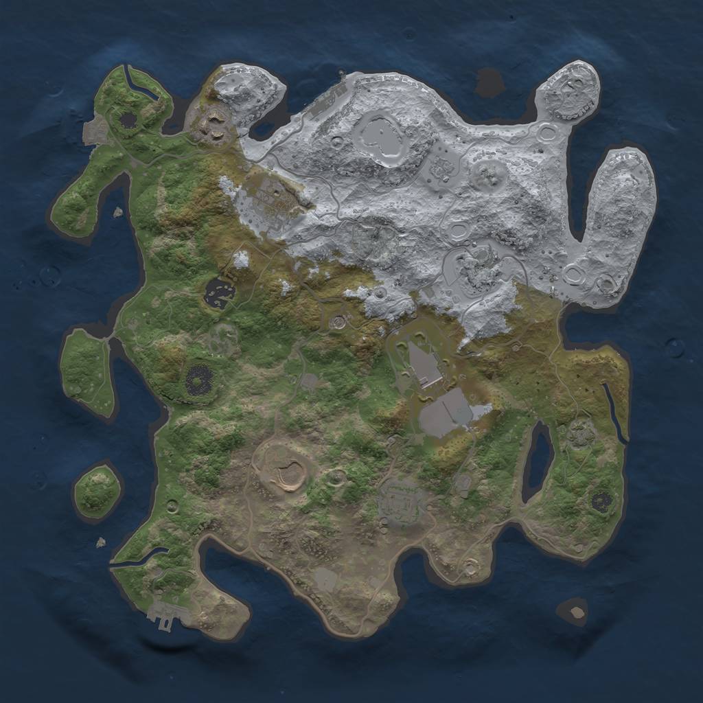 Rust Map: Procedural Map, Size: 3500, Seed: 669353362, 15 Monuments