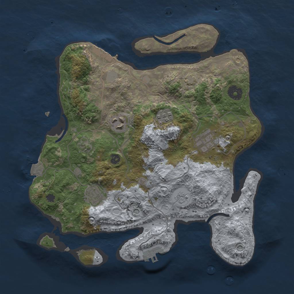 Rust Map: Procedural Map, Size: 3000, Seed: 81748, 12 Monuments