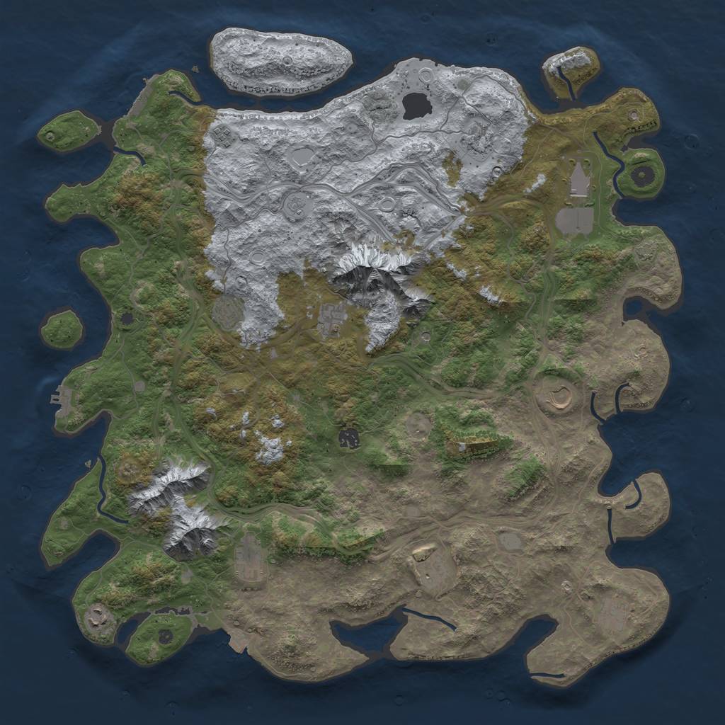 Rust Map: Procedural Map, Size: 5000, Seed: 23238489, 19 Monuments