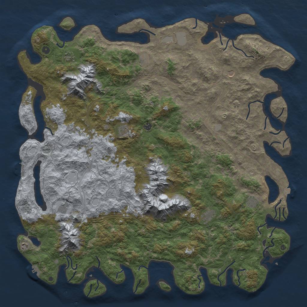 Rust Map: Procedural Map, Size: 6000, Seed: 7032024, 19 Monuments