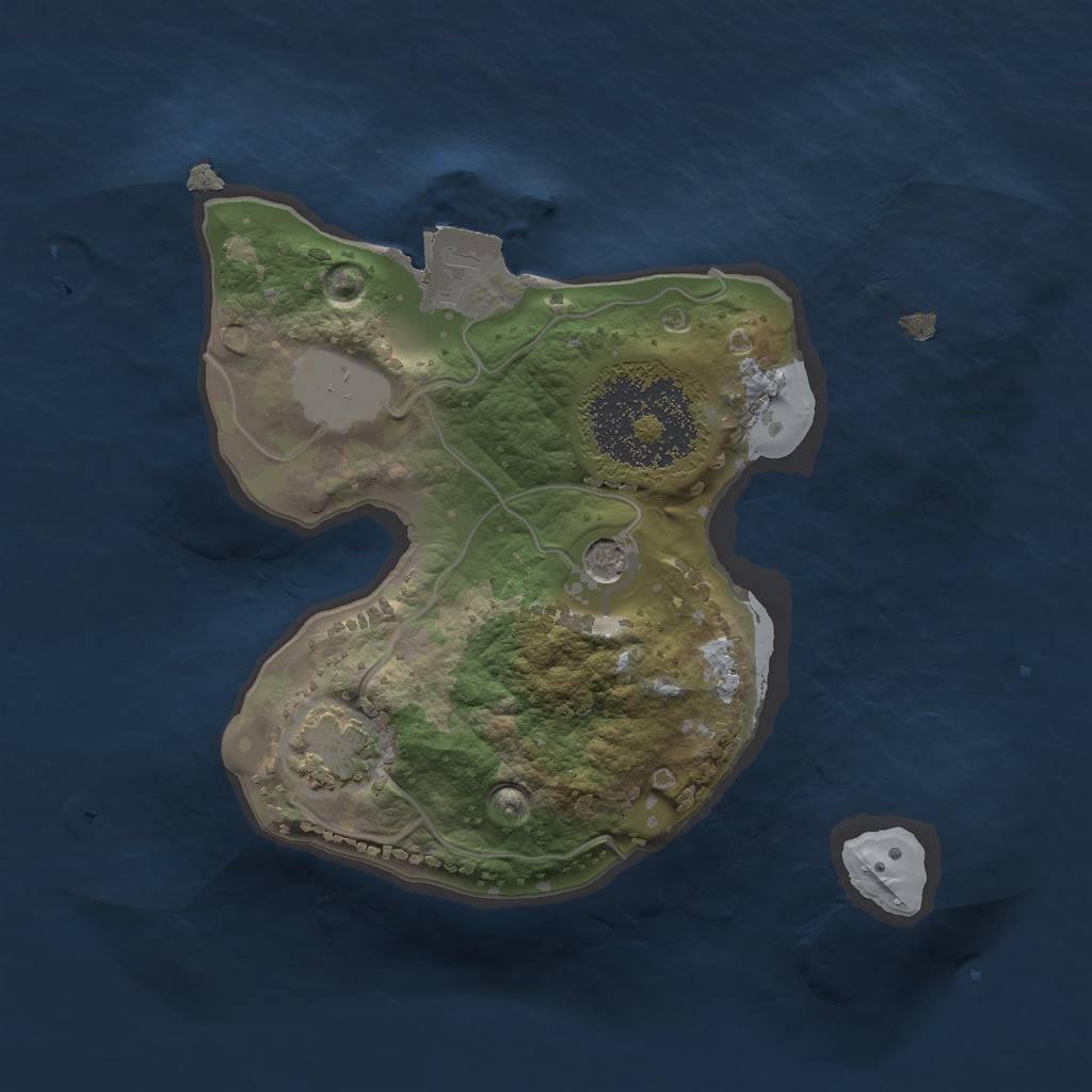 Rust Map: Procedural Map, Size: 1619, Seed: 51342, 5 Monuments