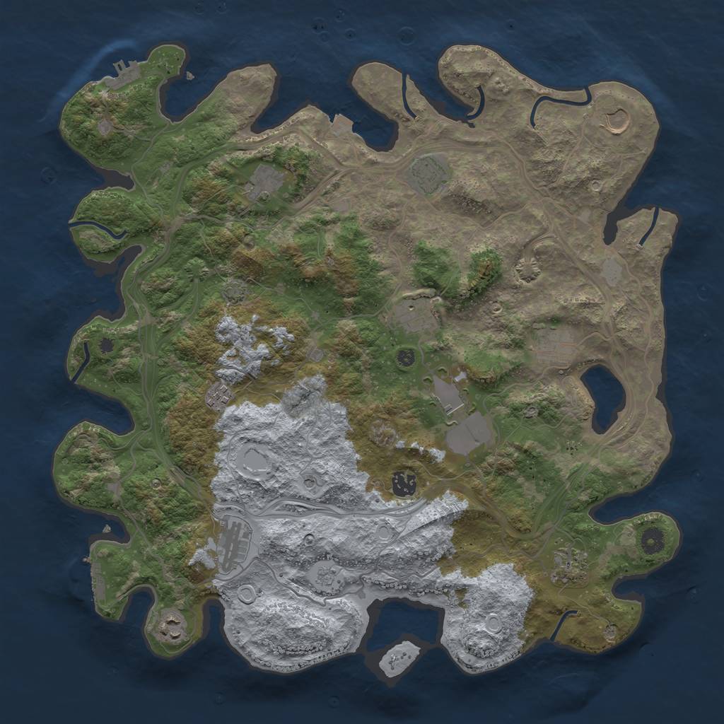 Rust Map: Procedural Map, Size: 4250, Seed: 1836414411, 19 Monuments