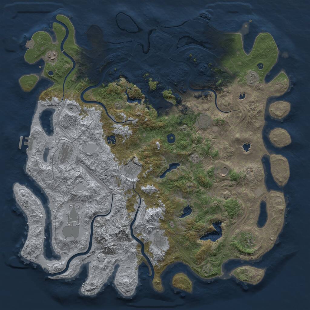 Rust Map: Procedural Map, Size: 5000, Seed: 453232342, 17 Monuments