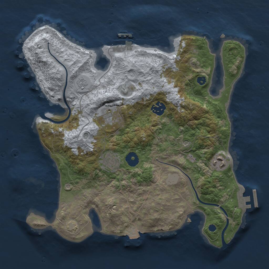 Rust Map: Procedural Map, Size: 2993, Seed: 74661, 10 Monuments
