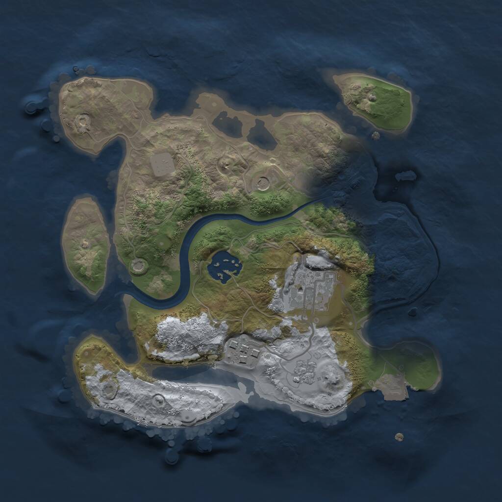 Rust Map: Procedural Map, Size: 2400, Seed: 617798828, 6 Monuments