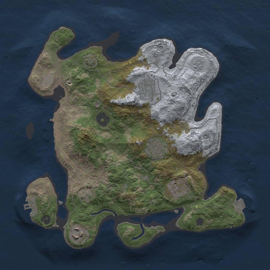 Rust Map: Procedural Map, Size: 2993, Seed: 2081966101, 12 Monuments