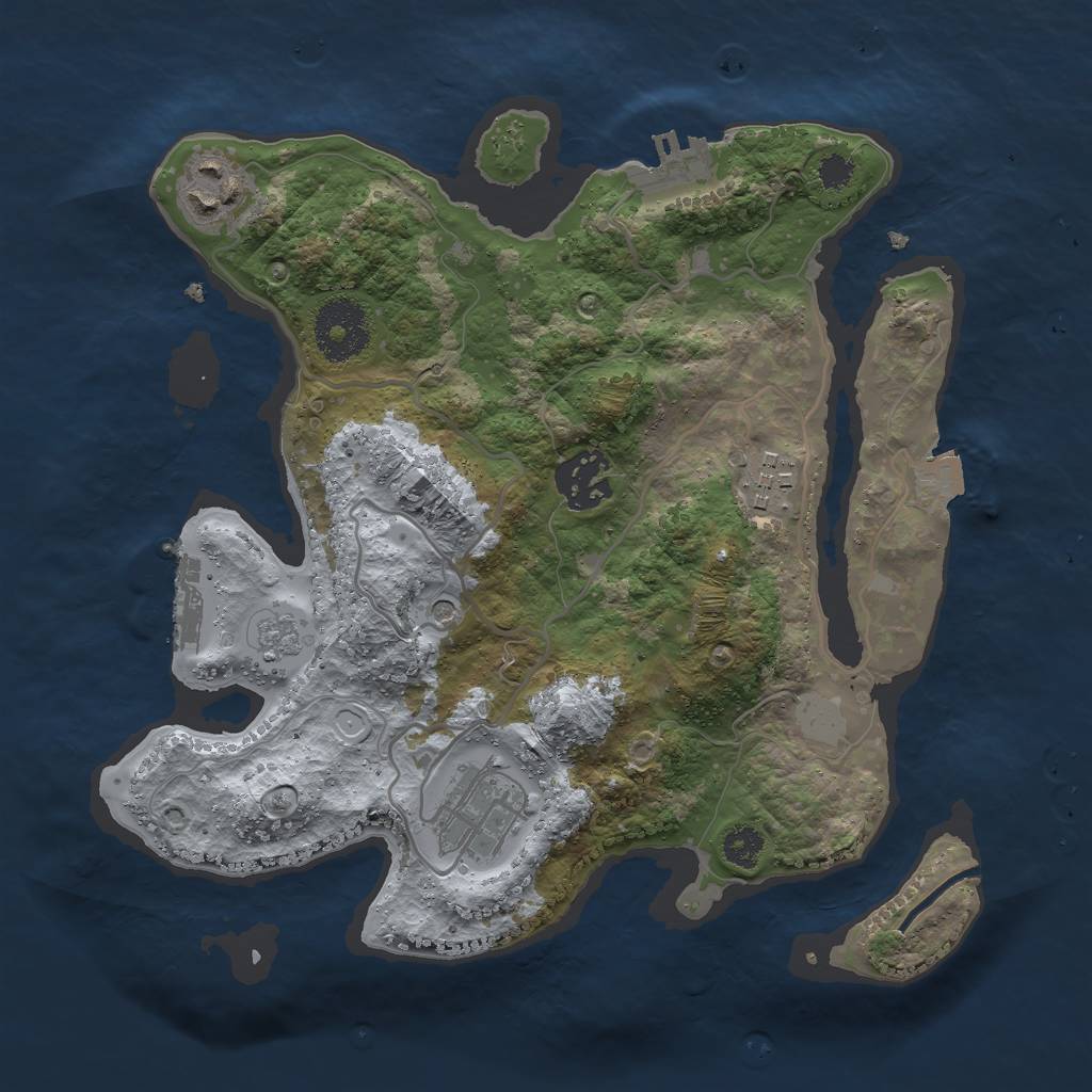 Rust Map: Procedural Map, Size: 2800, Seed: 842622820, 11 Monuments